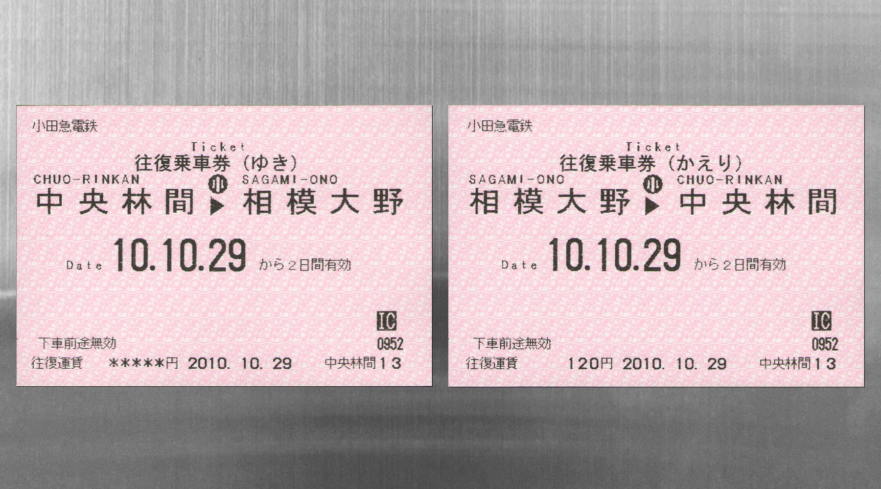 小田急の往復乗車券